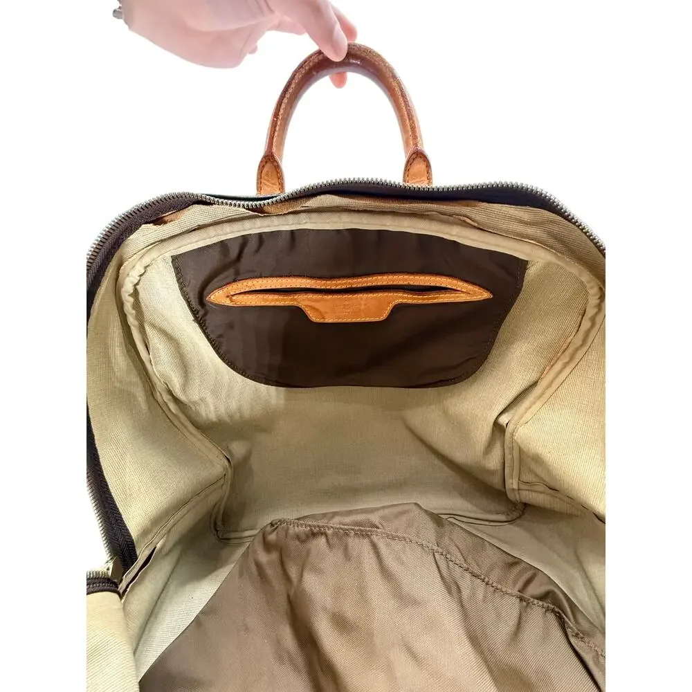 Louis Vuitton Monogram Canvas Evasion MM Travel Bag Brown Leather Weekend Duffel